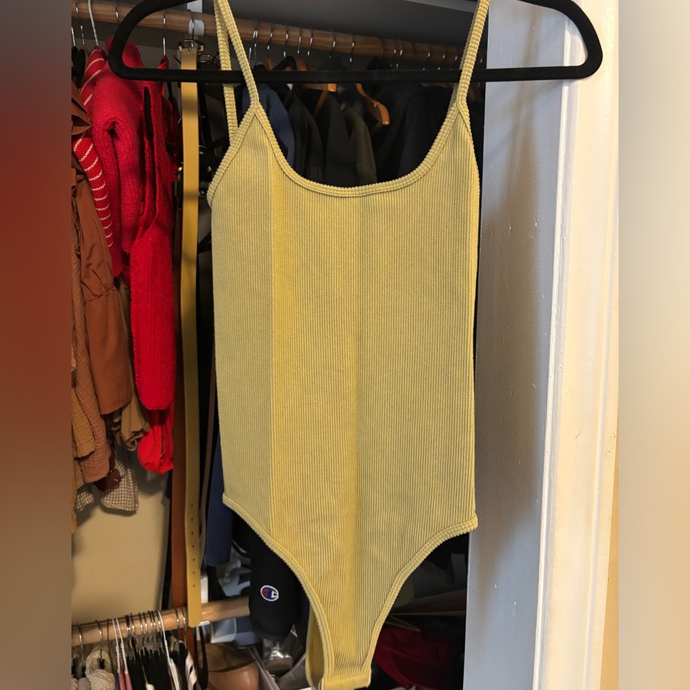 Dynamic Chartreuse Ribbed Bodysuit